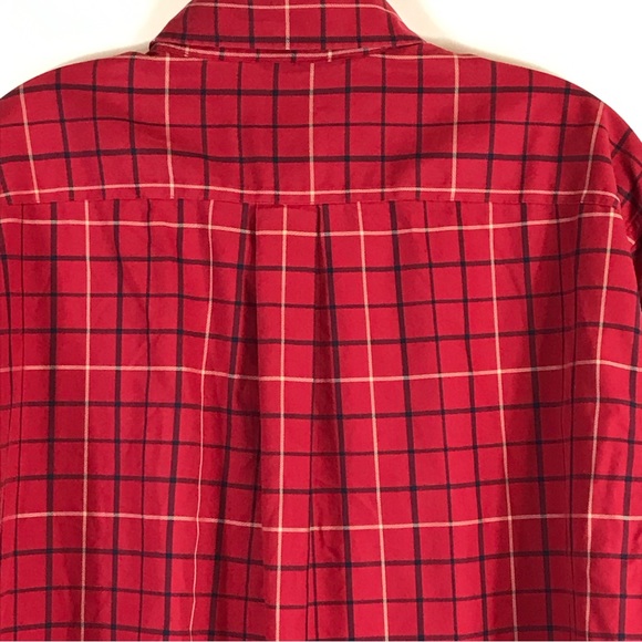 Brooks Brothers Shirt Button Down Red navy plaid Mens size Large 100% cotton - Picture 6 of 12